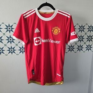 Adidas Red and White Soccer Jersey